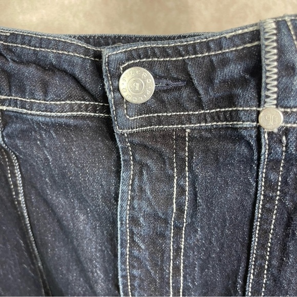 Pilcro x Anthropologie Carpenter Maxi Denim Skirt In Dark Blue Wash Size US 14 - Picture 6 of 11